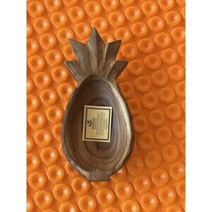Hardwoods Of The S. Pacific Hand Crafted Pineapple Wood Serving Bowl From Hawaii